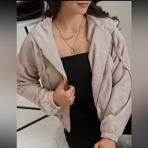 Khaki Corduroy Cropped Jacket